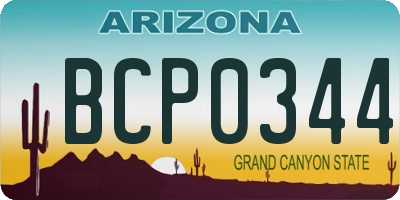 AZ license plate BCP0344