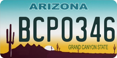 AZ license plate BCP0346