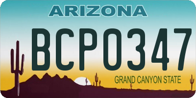 AZ license plate BCP0347