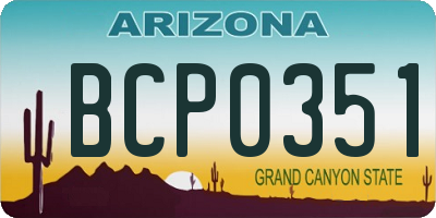 AZ license plate BCP0351