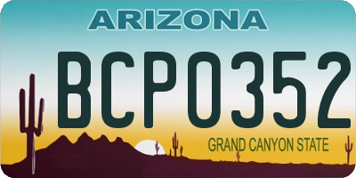 AZ license plate BCP0352