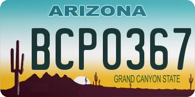 AZ license plate BCP0367