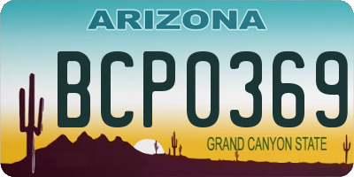 AZ license plate BCP0369