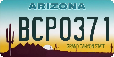 AZ license plate BCP0371