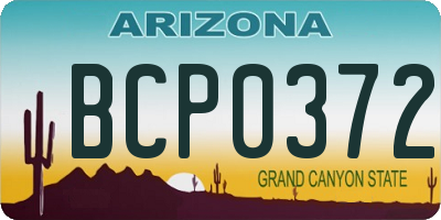 AZ license plate BCP0372