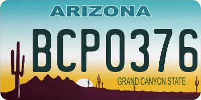 AZ license plate BCP0376