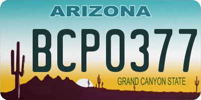 AZ license plate BCP0377