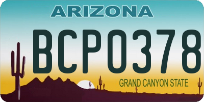 AZ license plate BCP0378