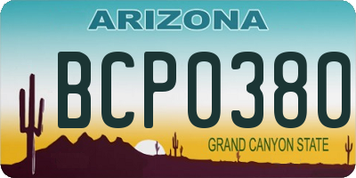 AZ license plate BCP0380