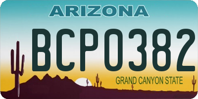 AZ license plate BCP0382