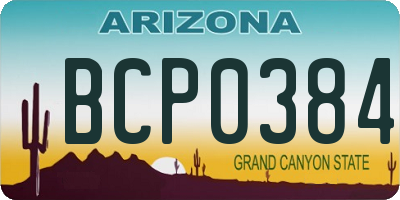 AZ license plate BCP0384