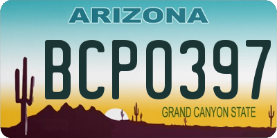 AZ license plate BCP0397