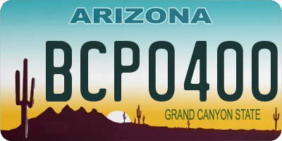 AZ license plate BCP0400