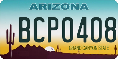 AZ license plate BCP0408