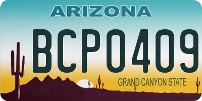 AZ license plate BCP0409