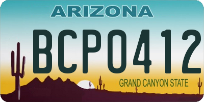 AZ license plate BCP0412