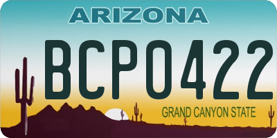 AZ license plate BCP0422