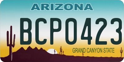 AZ license plate BCP0423