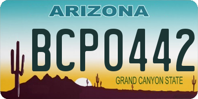 AZ license plate BCP0442