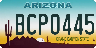 AZ license plate BCP0445