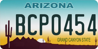 AZ license plate BCP0454