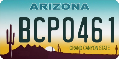 AZ license plate BCP0461