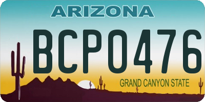 AZ license plate BCP0476