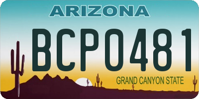 AZ license plate BCP0481