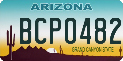 AZ license plate BCP0482