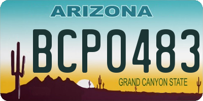 AZ license plate BCP0483