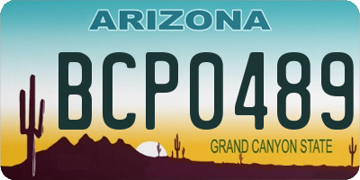 AZ license plate BCP0489