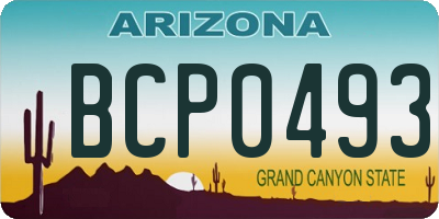 AZ license plate BCP0493