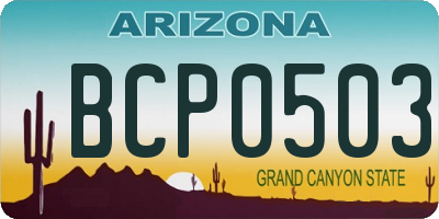 AZ license plate BCP0503