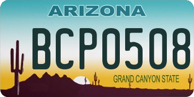 AZ license plate BCP0508