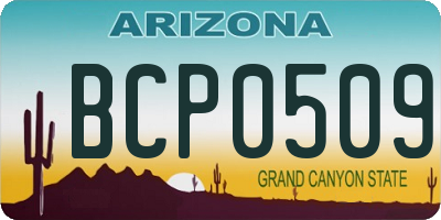 AZ license plate BCP0509