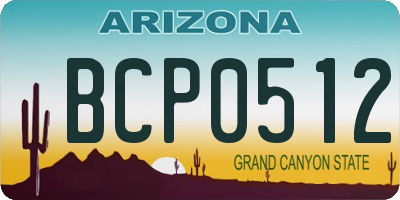 AZ license plate BCP0512