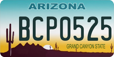 AZ license plate BCP0525