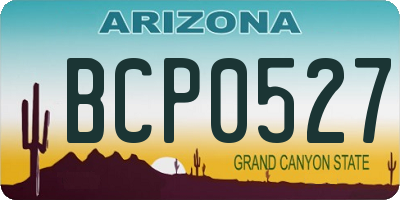 AZ license plate BCP0527