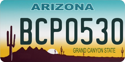 AZ license plate BCP0530