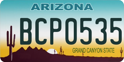 AZ license plate BCP0535