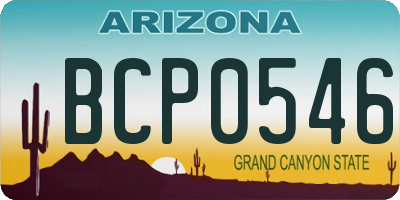 AZ license plate BCP0546