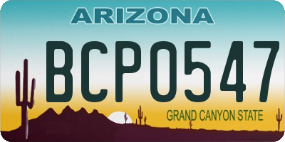 AZ license plate BCP0547