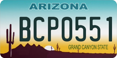 AZ license plate BCP0551