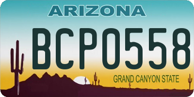 AZ license plate BCP0558