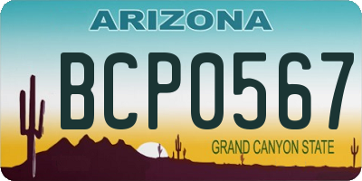 AZ license plate BCP0567