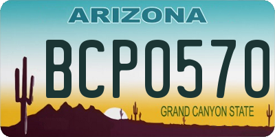 AZ license plate BCP0570