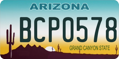 AZ license plate BCP0578