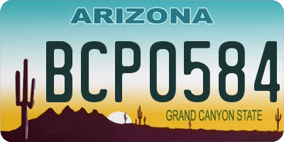 AZ license plate BCP0584