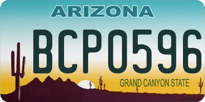 AZ license plate BCP0596