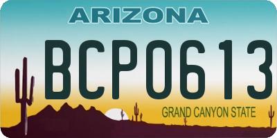 AZ license plate BCP0613